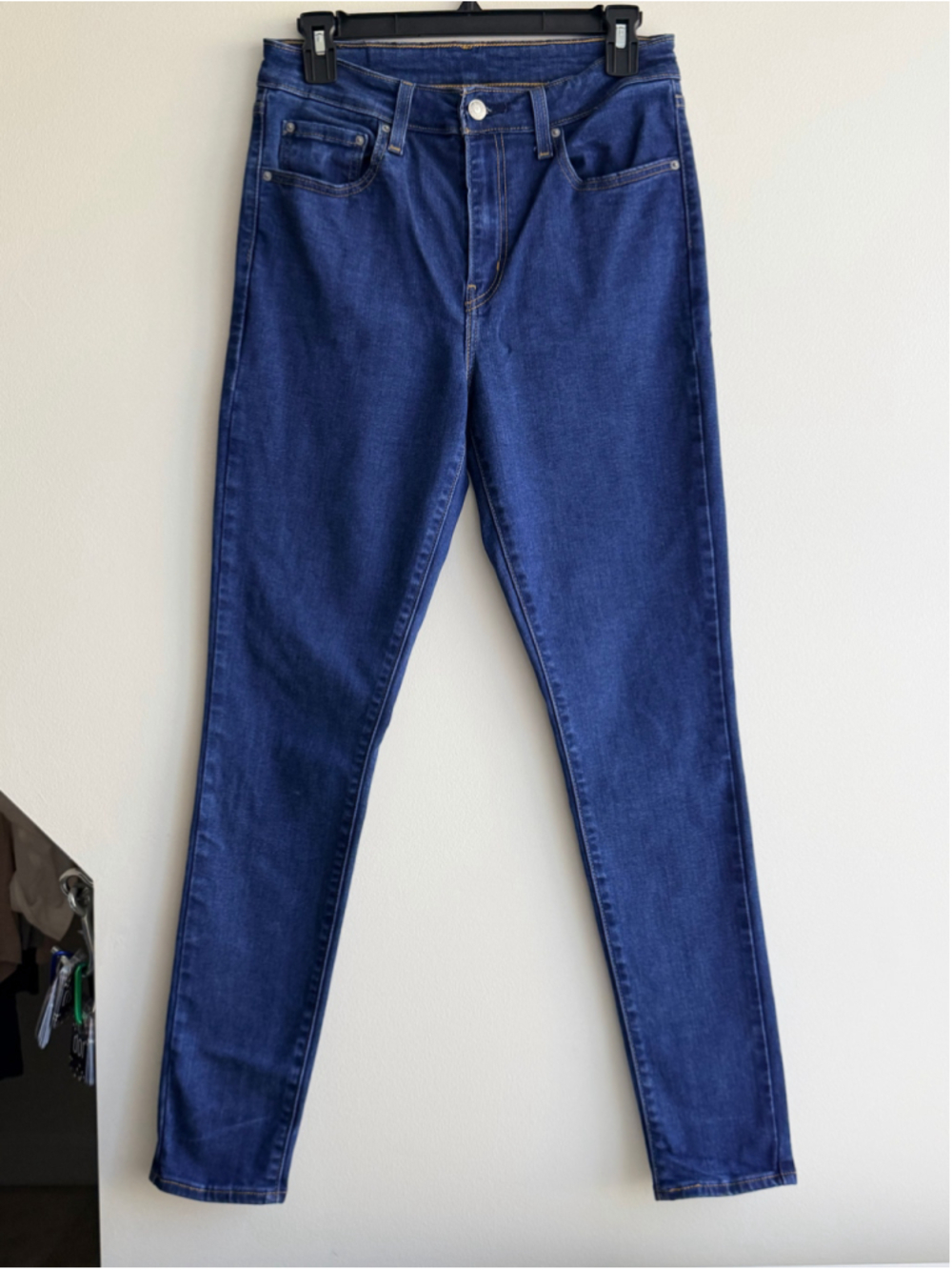 Levi’s Women’s W29 L30 Slim Straight Jeans Dark Blue Wash Stretch Denim